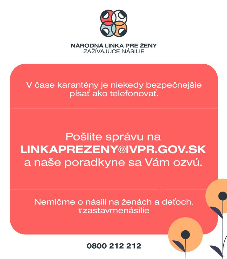 Národná linka pre ženy zažívajúce násilie zriadila emailovú schránku